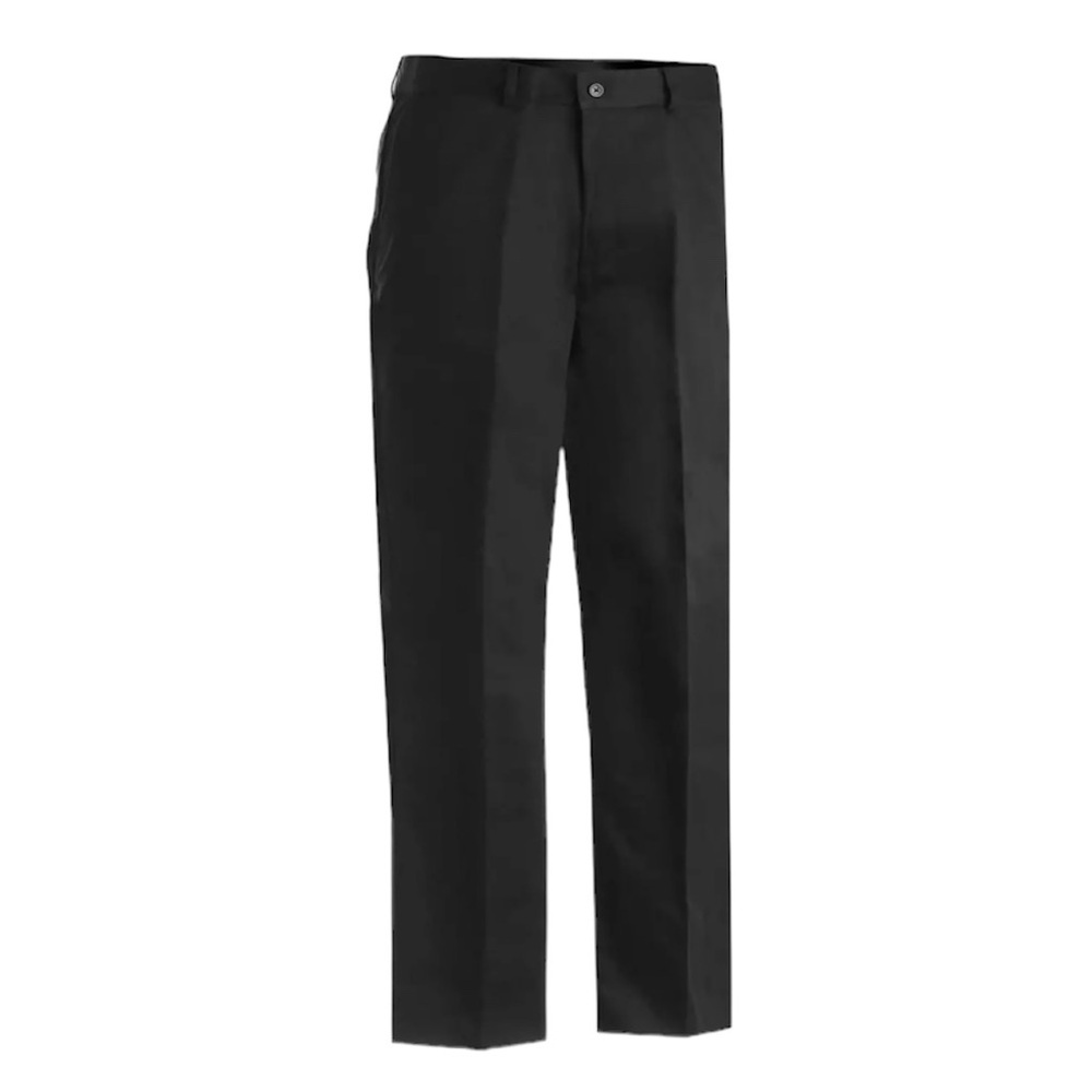 Edwards Men's Flat Front Dress Pants Size 34 X 30 Solid Black Work Business